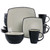 Gibson Elite Soho Lounge 16 Piece Square Stoneware Dinnerware Set in Sand D970-127334.16R
