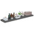 Wall Shelf Set of 2 High gloss grey Honeycomb MDF, metal 47.2 in A949-323800