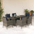 Garden Dining Set Grey PE Rattan 6-seater UV-resistant materials A949-3211892