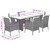 Garden Dining Set Grey PE Rattan 6-seater UV-resistant materials A949-3211892
