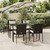 Garden Dining Set Black table and chairs with cream white cushions A949-3185097