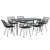 Garden Dining Set Black Steel, Polyethylene, Tempered Glass A949-3157856