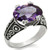 TK017 - High polished (no plating) Stainless Steel Ring with AAA Grade CZ  in Amethyst A874-TK017