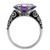TK017 - High polished (no plating) Stainless Steel Ring with AAA Grade CZ  in Amethyst A874-TK017