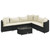 Patio Sofa Set Set of 6 Black, Cream White A949-3308376