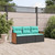 Garden Sofa Set Black PE rattan 3 Piece Storage A949-3259838