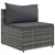 Patio Lounge Set Gray PE rattan 5 Piece Modular A949-3308090