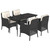 Garden Dining Set Black PE Rattan 5-Piece Set for 4 People A949-3211908