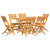 Garden Dining Set Teak Solid teak wood Medium Foldable A949-3155012