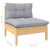 Garden Lounge Set Grey, Pine Solid pine wood, 100% polyester fabric A949-3097036