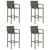 Bar Stool Set of 4 Grey PE rattan, powder-coated steel Medium A949-362585