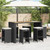 Garden Bar Stool Set of 6 Black, Cream PE Rattan Compact A949-368692