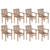 Stackable Patio Chairs with Cushions 8 pcs Solid Teak Wood A949-3073438