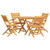 Garden Dining Set Teak Solid Teak Wood Medium Foldable A949-3155023