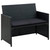 Patio Lounge Set Set of 4 Black PE Rattan, Powder-Coated Steel A949-46390