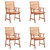 Patio Chair Set of 4 Natural Wood, Blue Cushions A949-3078339