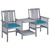 Patio Chair With Tea Table Grey Solid Acacia wood, 100% polyester A949-3061321