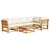 Garden Lounge Set Natural wood Solid acacia wood Medium Modular A949-3214289