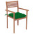 Patio Chair Set of 6 Teak wood with green cushions A949-3072592
