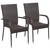Dining Set Brown Solid acacia wood, PE rattan, Powder-coated steel A949-3072481