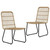 Garden Chair Set of 2 Oak and Black PE Rattan Standard Tough A949-48582