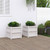 Garden Planter Set of 2 White Solid pine wood Decorative Inlays A949-837417