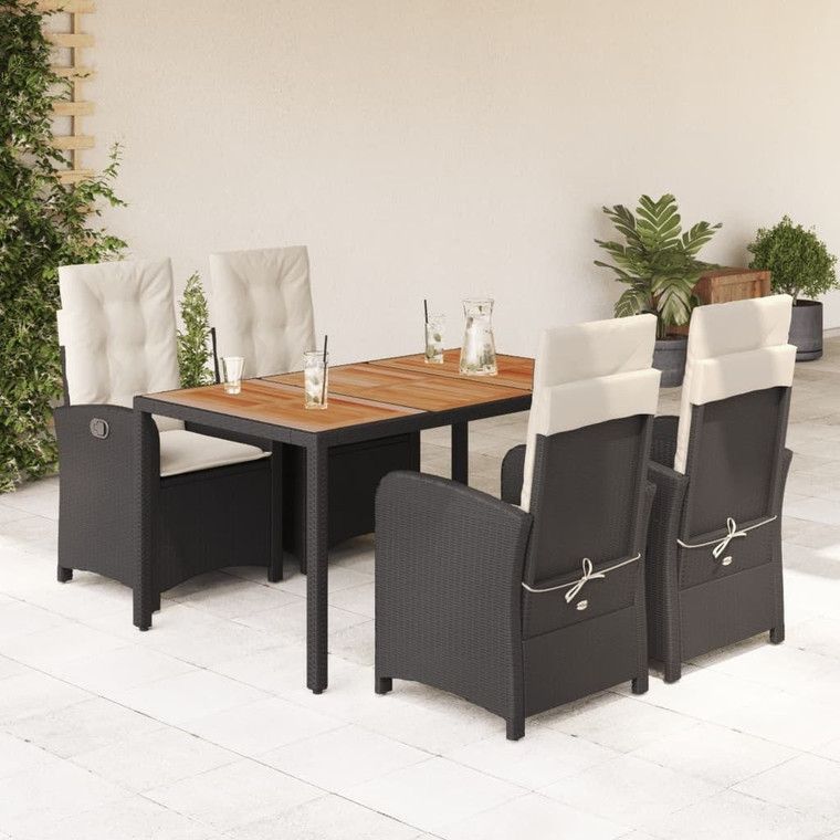 Patio Dining Set Set of 4 Black, Brown, Cream White A949-3212224