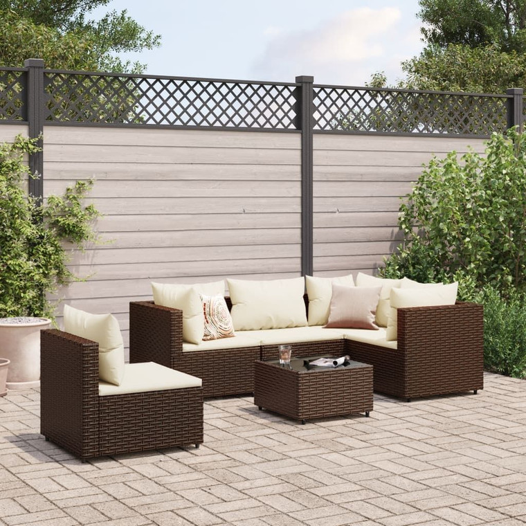Patio Lounge Set Brown, Cream White A949-3308161