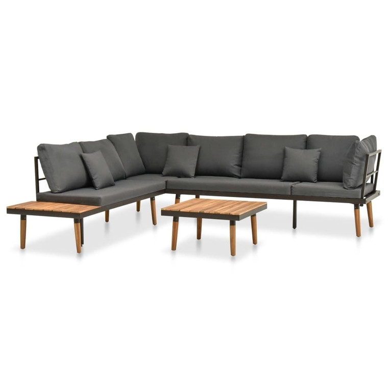 Sofa Set Dark grey, Wood A949-46465