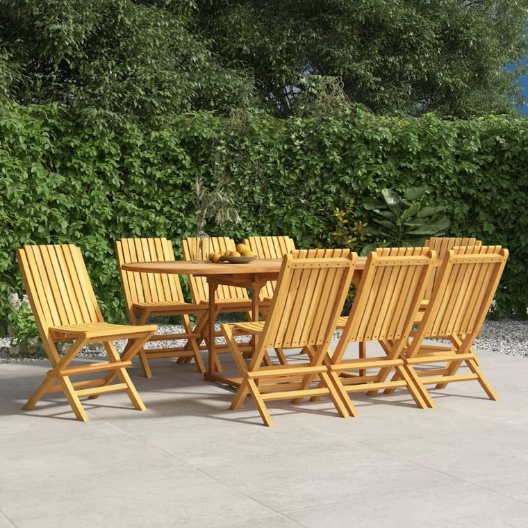 Folding Garden Chair Set of 8 Teak Solid teak wood Standard A949-3155054