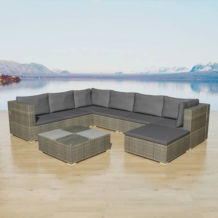 Patio Furniture Set 8 Pieces Gray A949-42837
