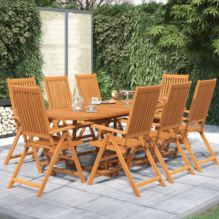 Garden Dining Set Natural Wood Tone Solid Acacia wood Large A949-3079640