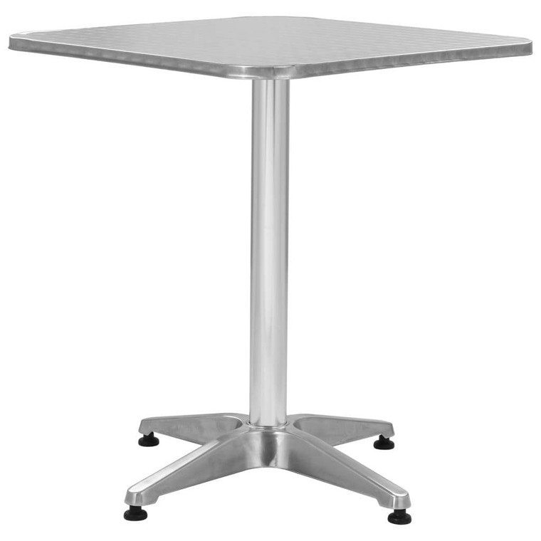 Garden Table Silver Aluminum, Stainless Steel 23.6 x 23.6 x 27.6 in A949-48715