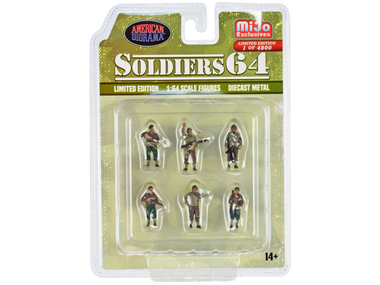 "Soldiers 64" 6 piece Diecast Set Military Figures Limited Edition to 4800 pieces Worldwide for 1/6 F977-AD-76502MJ