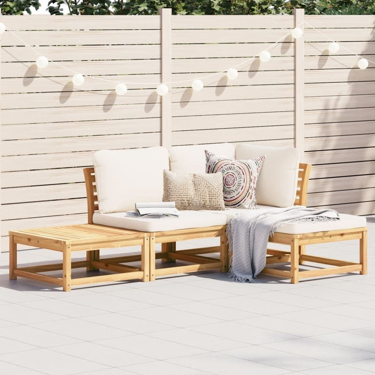 Garden Lounge Set Cream white, Wood A949-3214284