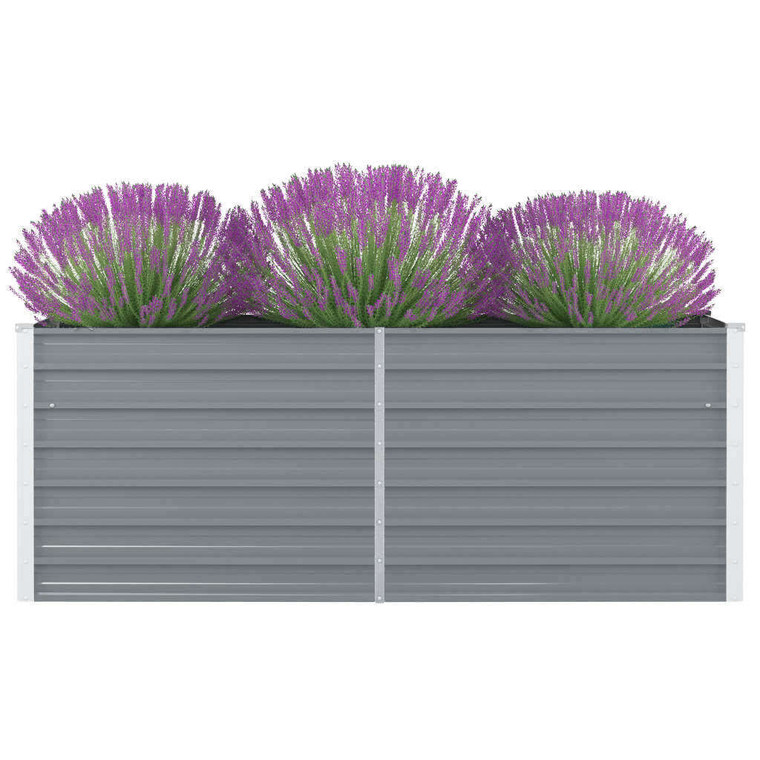 Raised Garden Bed Grey Galvanized Steel 63 x 31.5 x 17.7 in A949-47011