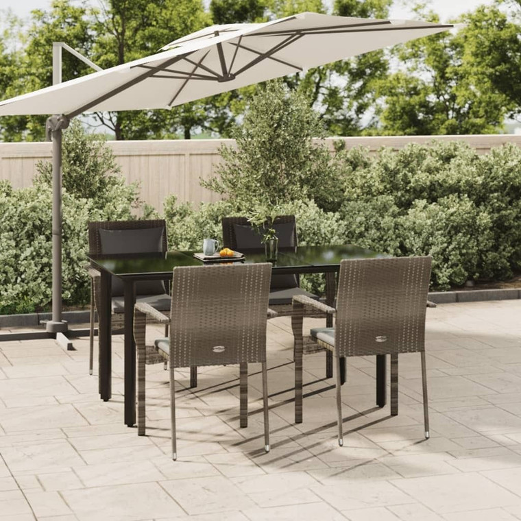 Garden Dining Set Black and Grey A949-3185116