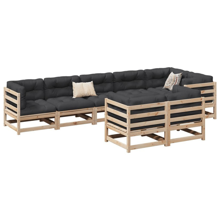 Garden Sofa Set Natural Wood Solid Pine Wood Large Modular A949-3299500