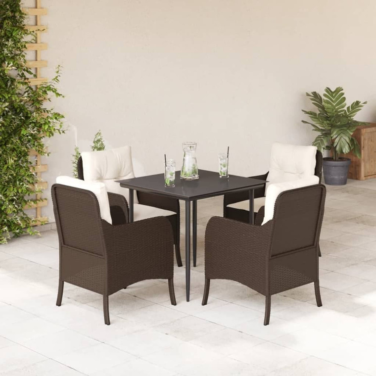 Garden Dining Set Brown, Black, Cream White A949-3211935