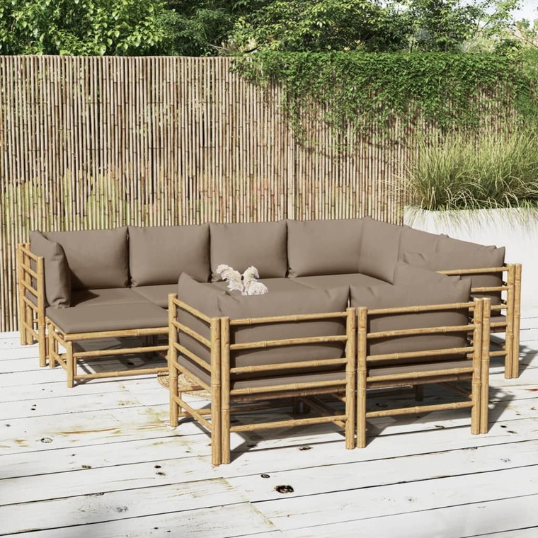 Garden Lounge Set Taupe Bamboo Large Modular Garden Lounge Set A949-3155128