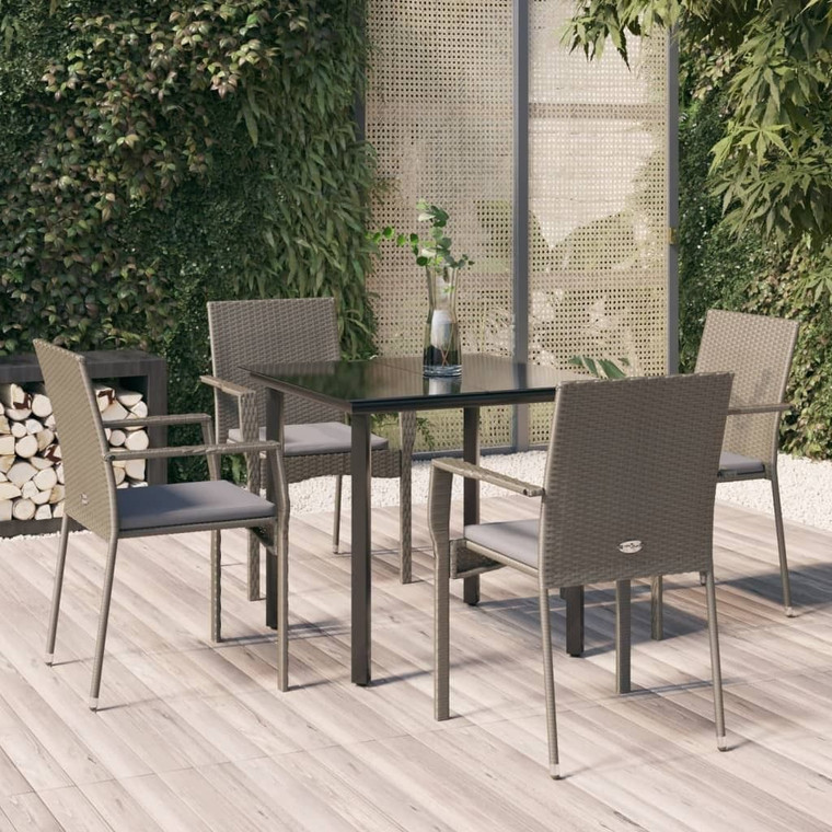 Garden Dining Set Black and grey A949-3185126