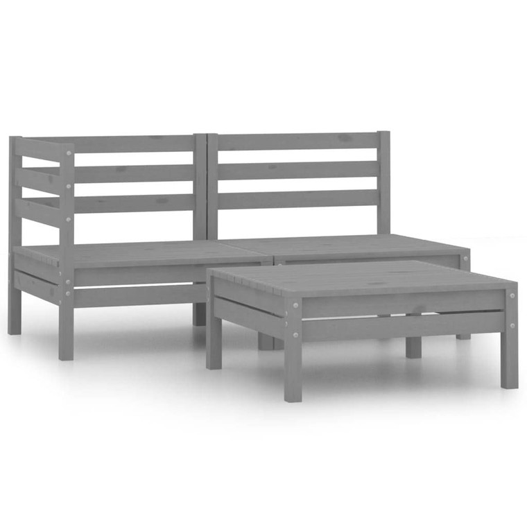 Garden Lounge Set Grey Solid pine wood Large Modular A949-806599