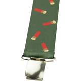 Jack Pyke Elasticated braces in green with red shotgun cartridge pattern