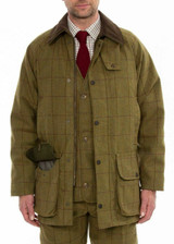 Alan Paine Rutland Tweed shooting coat in lichen, men's waterproof and breathable shooting jacket