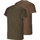 Harkila logo t shirts two pack in green and brown