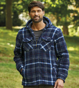 Champion Dumfries thick fleece shirt with sherpa lining in blue check