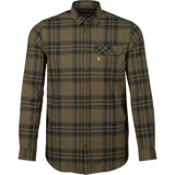 Seeland Highseat Shirt in Hunter Green, men's green check country shirt in cotton