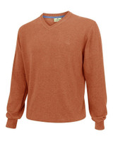 Hoggs of Fife Stirling pullover jumper in rust colour, men's orange country pullover