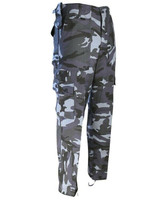 Kombat UK combat trousers in midnight blue camouflage, men's polycotton trousers