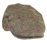 Heather Chapman Shetland Tweed Flat Cap in brown red check